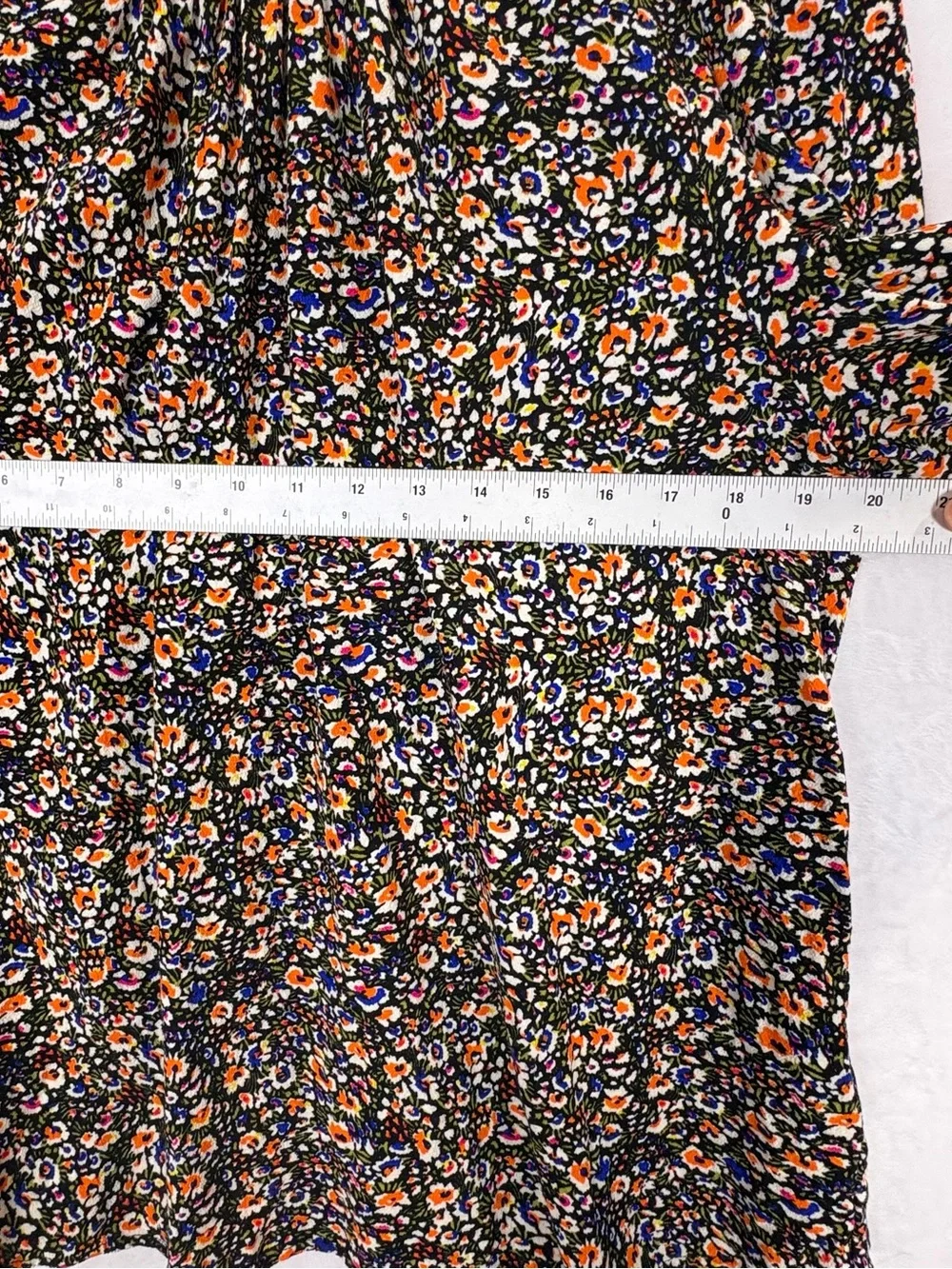 Boden Smocked Detail Printed Floral Top Blouse Eden Bloom US Size 14 Cottage